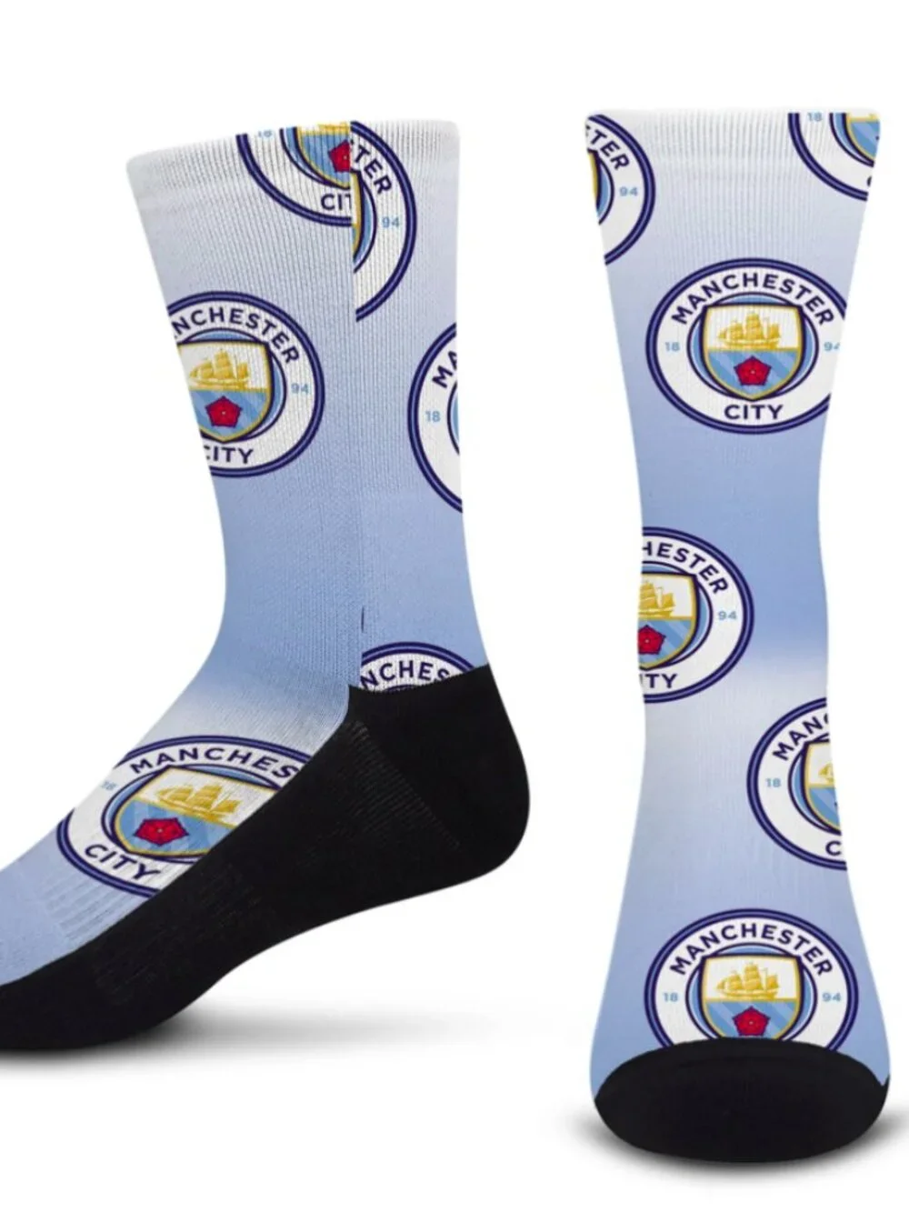 Manchester City FC Gradient Crew Socks Club Badge Soccer Football Fan Polyester